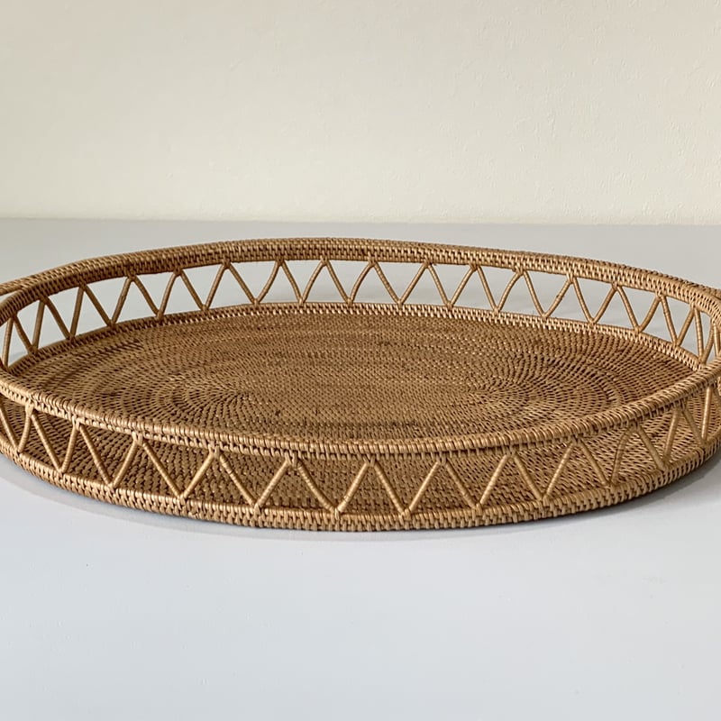 手付き透かし編み楕円トレーL i-36 | AndYu Online Shop