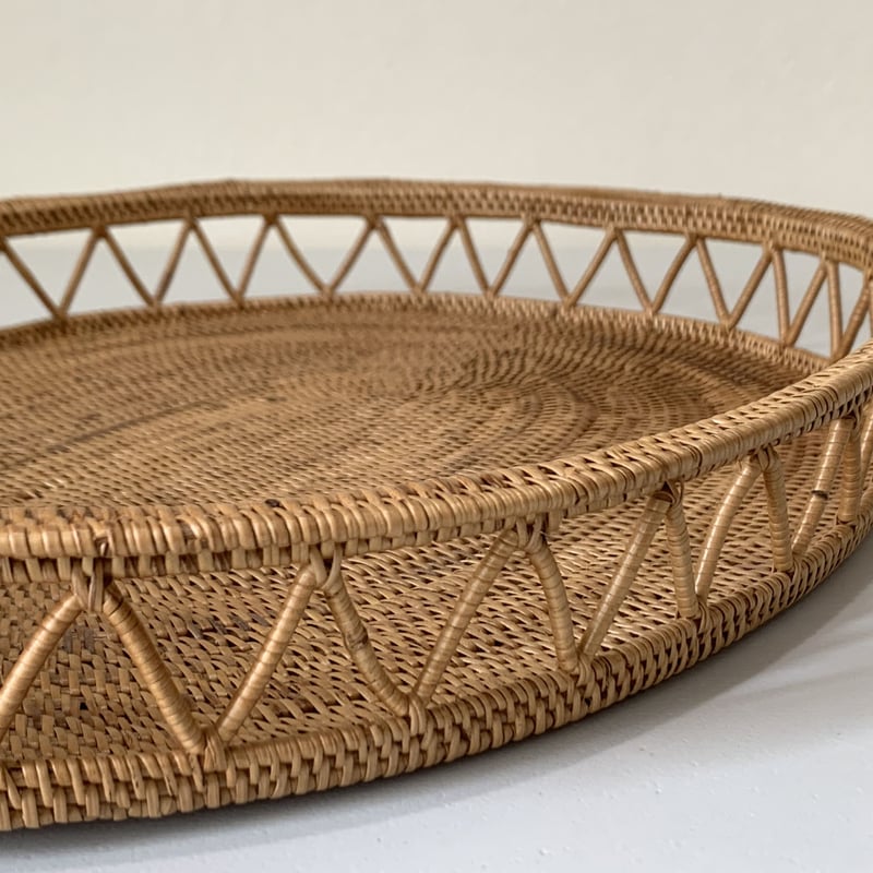 籐製 楕円形トレー 持ち手付き Amazon｜Zkmptsxh手作りの籐編み 北欧 トレイ 定食盆 お盆