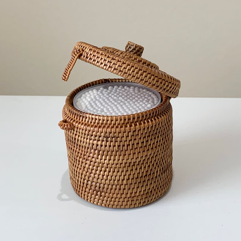 40年前昭和レトロ☆江戸切子　蓋付きコットン綿棒ケース　キャンディー等にも☆ 40年前昭和レトロ☆江戸切子 蓋付きコットン綿棒ケース キャンディー等