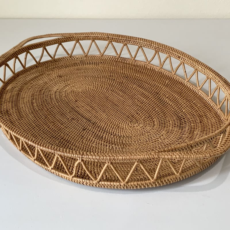 手付き透かし編み楕円トレーL i-36 | AndYu Online Shop