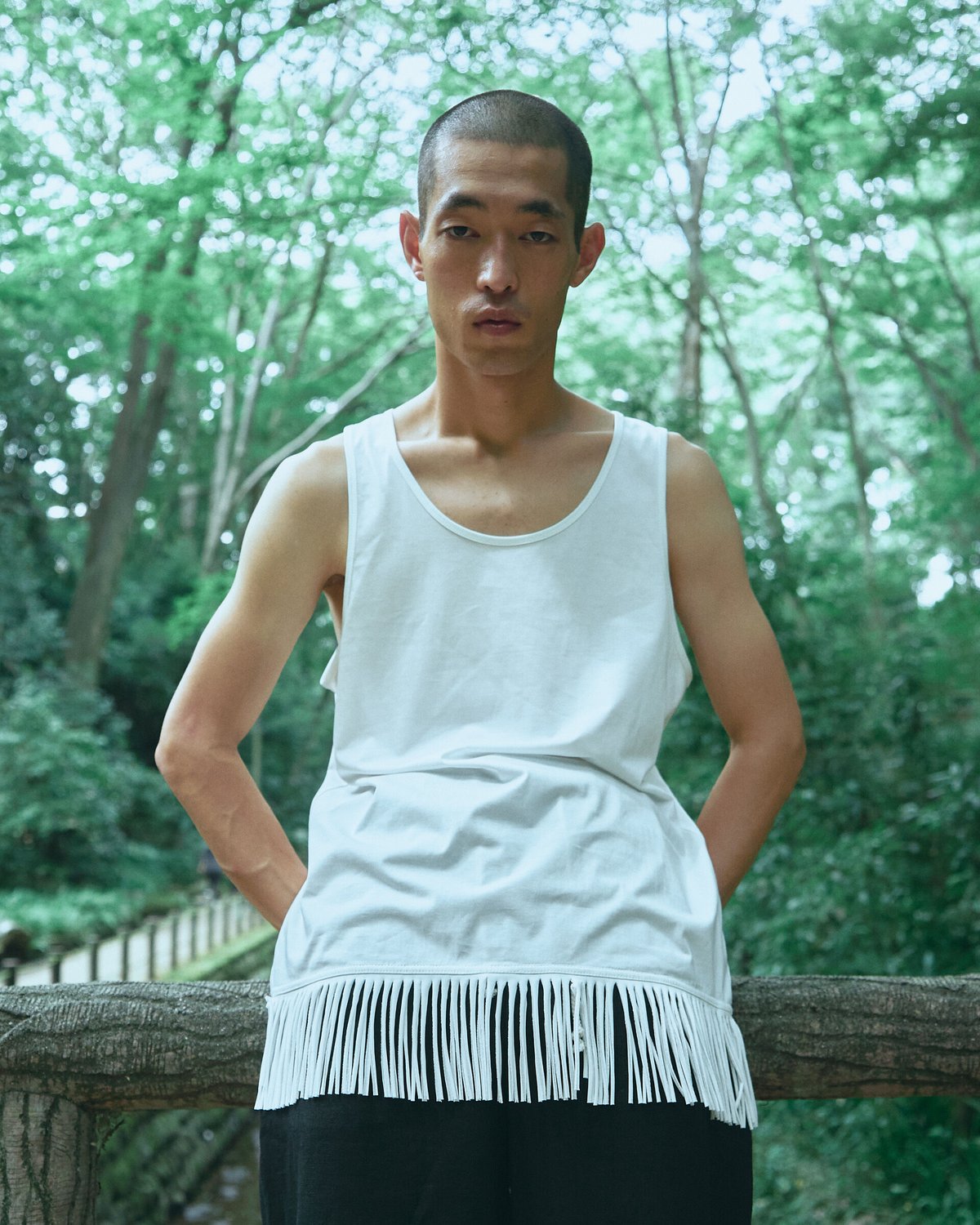 d.i.a. 裾フリンジ タンクトップ HEM FRINGE TANK TOP [WHITE] | Urig
