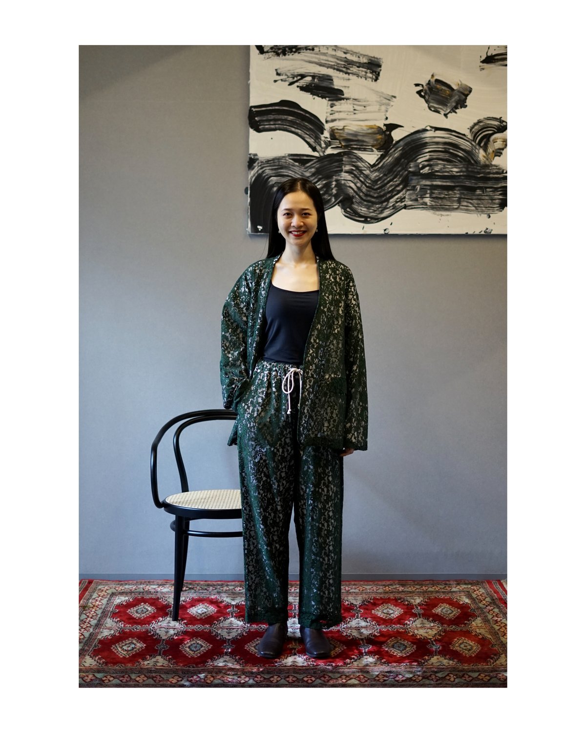 ジャケット・アウター urig LACE COLLAR LESS JACKET LACE COLLAR LESS JACKET [GREEN] | Urig