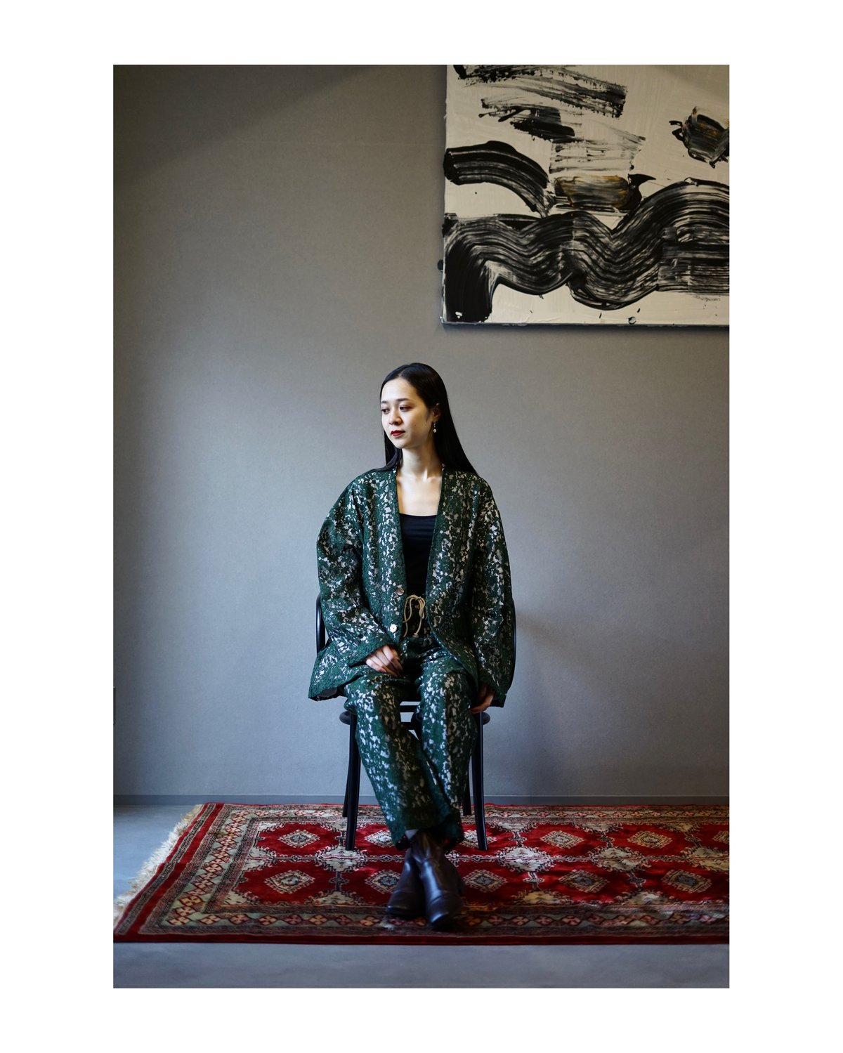 ジャケット・アウター urig LACE COLLAR LESS JACKET LACE COLLAR LESS JACKET [GREEN] | Urig