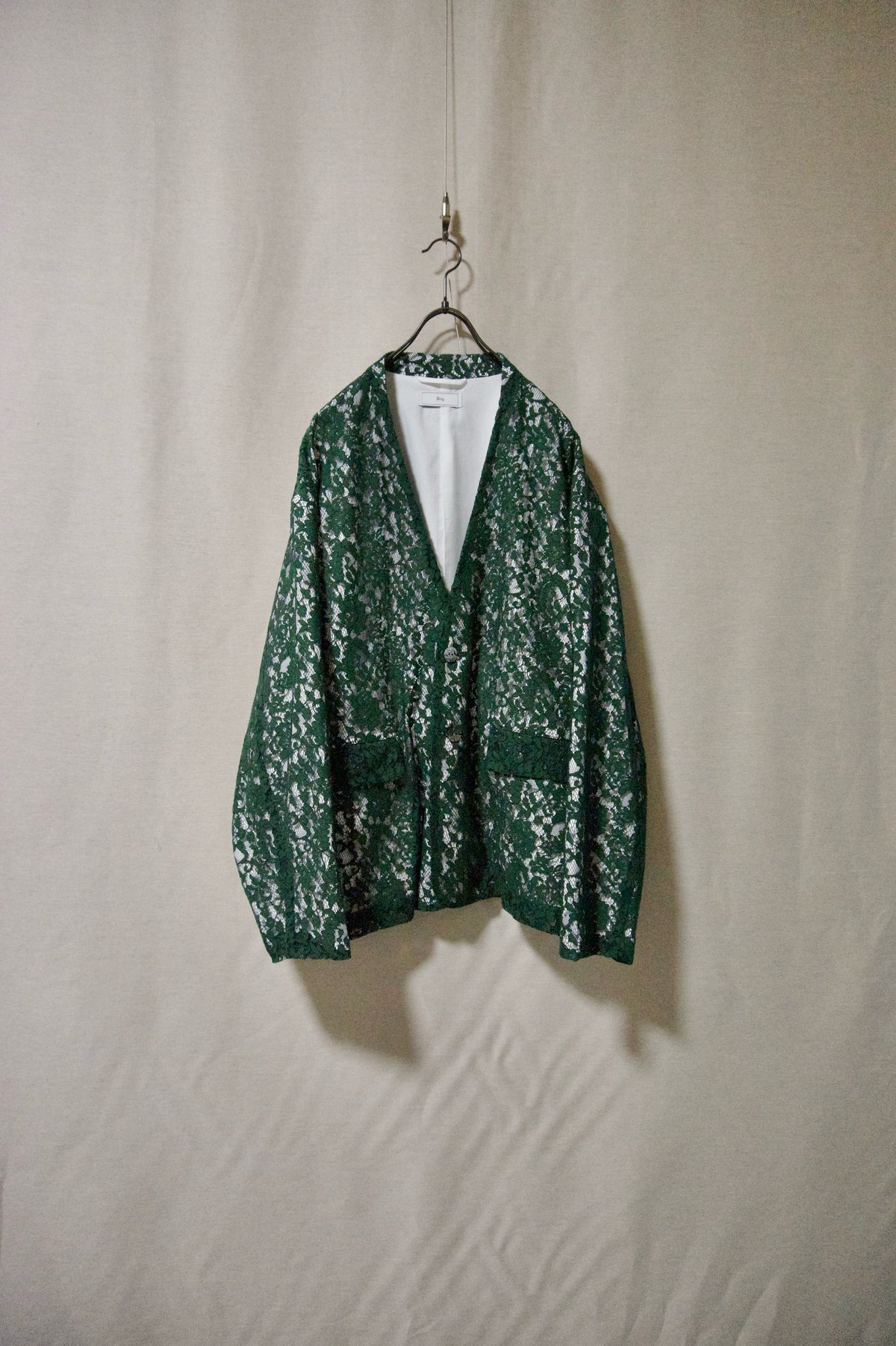 ジャケット・アウター urig LACE COLLAR LESS JACKET LACE COLLAR LESS JACKET [GREEN] | Urig