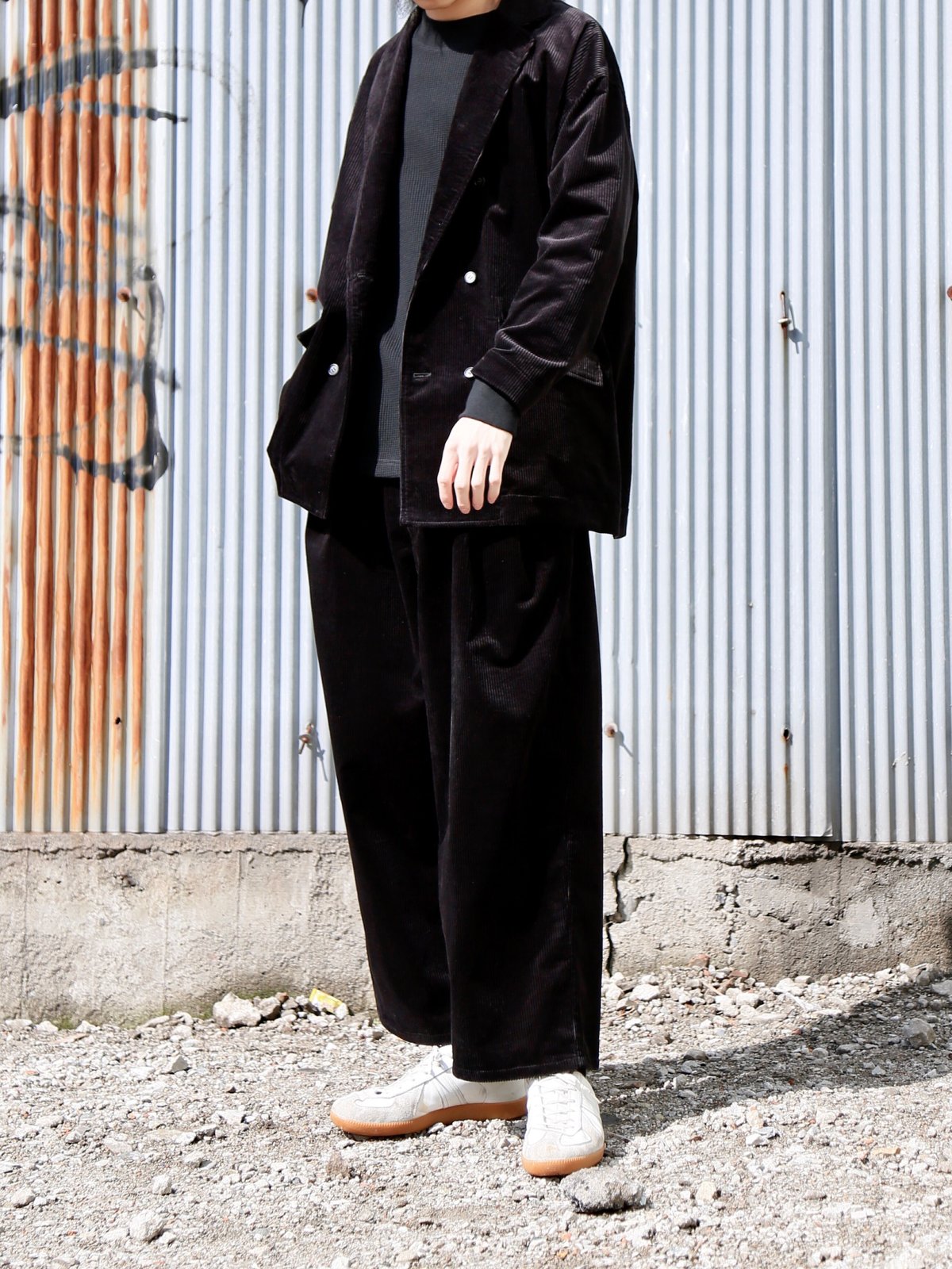 CORDUROY WIDE PANTS [BLACK] | Urig