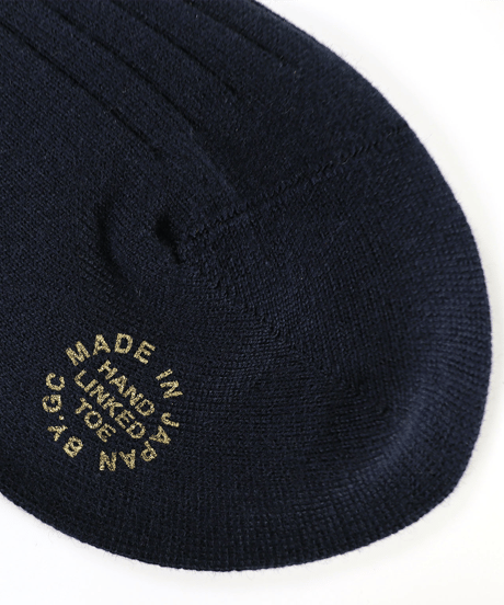 Kensington／Sea Island Cottonリブソックス(25-27.5cm)　ネイビー
