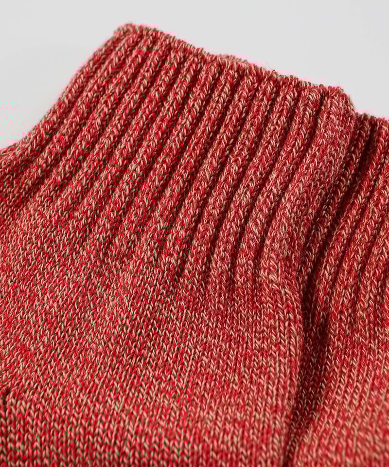 TS-2／中厚12cm丈ソックス レッド杢 | GLEN CLYDE SOCKCLUB TOKYO