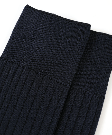 Kensington／Sea Island Cottonリブソックス(25-27.5cm)　ネイビー