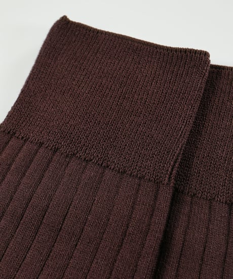 TS-5／ドレスリブ薄手ソックス　ブラウン