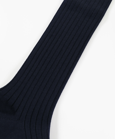 Charleston／Sea Island Cottonロングホーズリブソックス(2サイズ)　ネイビー