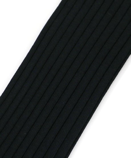 Kensington／Sea Island Cottonリブソックス(25-27.5cm)　ブラック