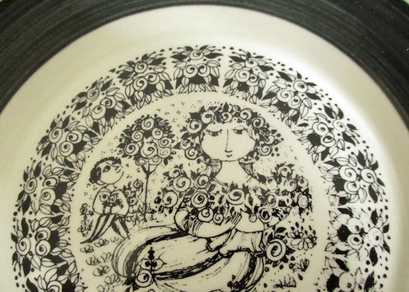 ビヨンヴィンブラッド　ビンテージ手書き一点物3点セット PUPU ビョルン・ヴィンブラッド マンスリーカップ＆ソーサー〈6月