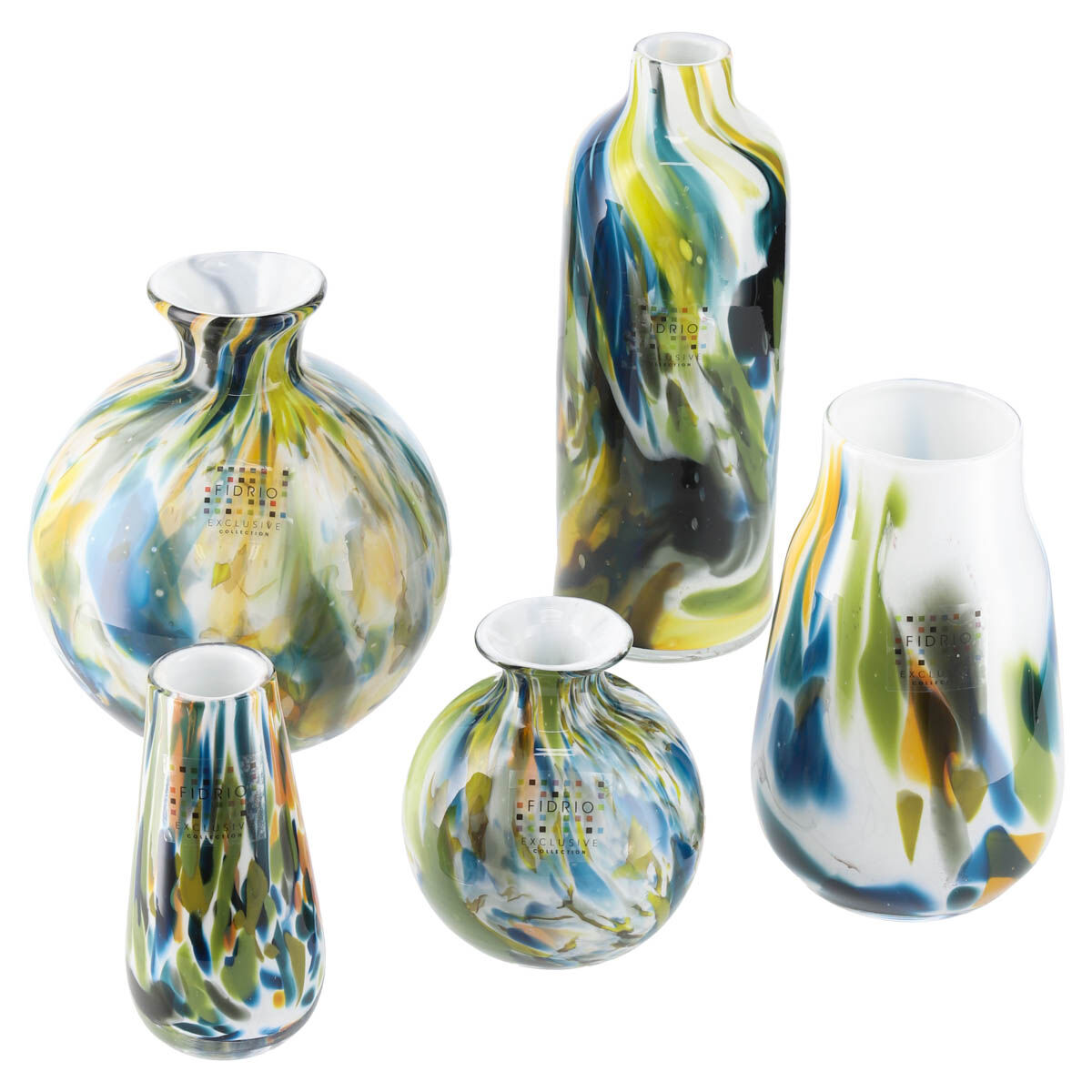 FIDRIO GLASS VASE mixed colors (cool) A | ALL G
