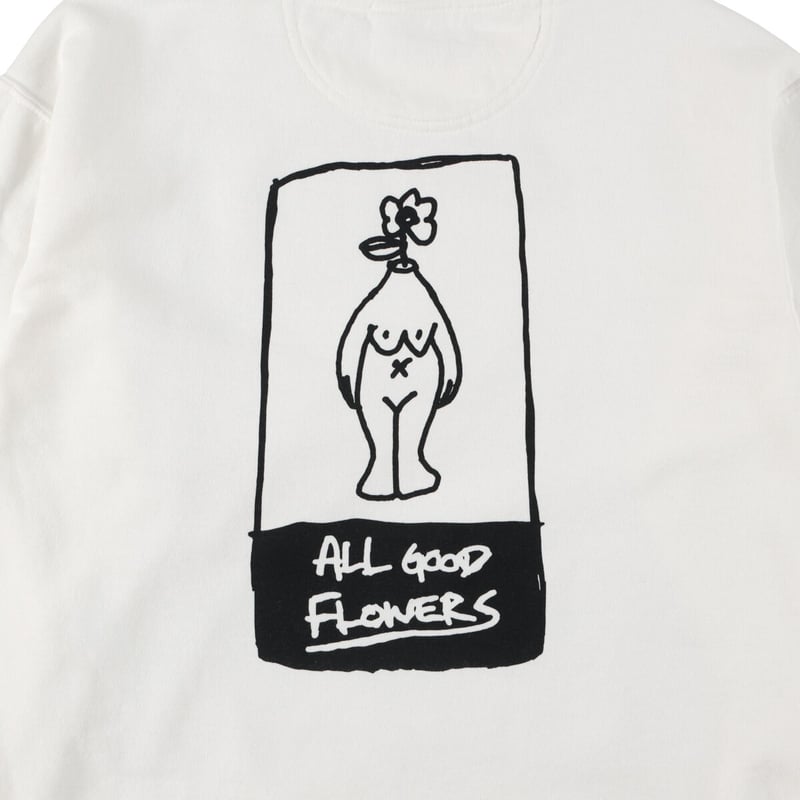 ALL GOOD FLOWERS ホワイト トレーナー Sサイズ ALL GOOD WEAR SWEAT white・gray | ALL GOOD FLOWE