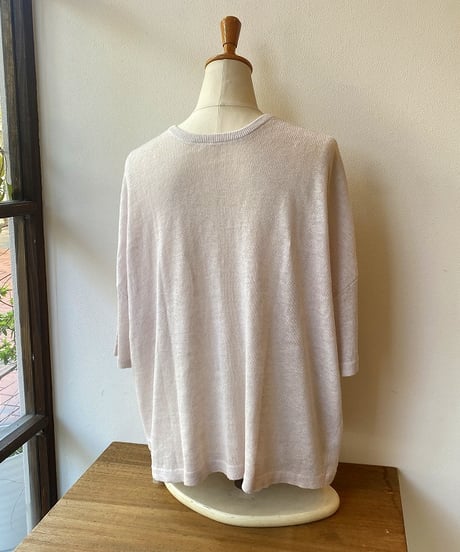 カーディガン mao made マオメイド UV加工リネンKNIT 2WAYハーフスリーブカーディガン オフグレー 621107