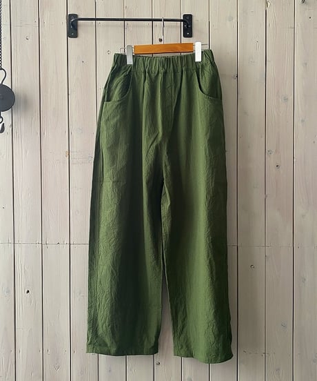 パンツ NARU ナル シーチングハンドワッシャーノッポパンツ オリーブ 643855BE