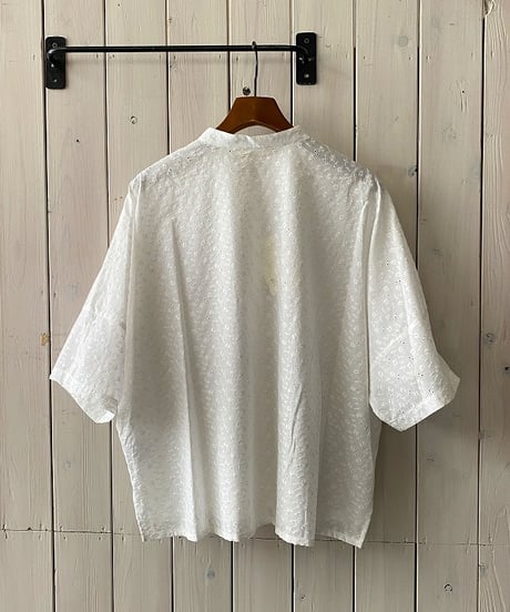 シャツ parkes パークス スタンドカラードルマンシャツ タンポポ×白ボタン PH2622504