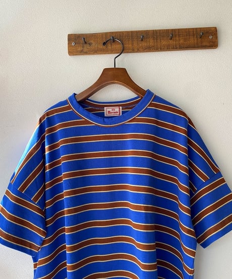Tシャツ mao made マオメイド 天竺ボーダーワイドTシャツ ブルーベース 621212