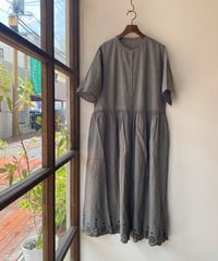 ワンピース bluewillow ブルーウィローコットンリネンスカラップ刺繍ハオリワンピース チドリ 01FUP15325