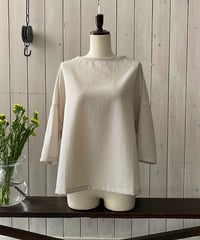 ブラウス TRAVAIL MANUEL トラバイユマニュアル シャドウサッカーTブラウス グレージュ 3023-61