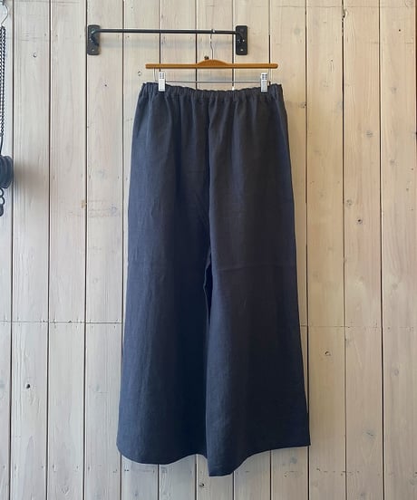 パンツ maison de soil メゾンドソイル フレンチリネンリネンイージーパンツ チャコール GNMDS2062FL