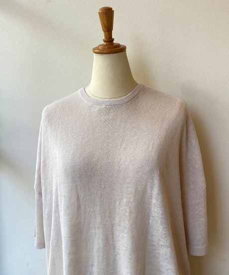 カーディガン mao made マオメイド UV加工リネンKNIT 2WAYハーフスリーブカーディガン オフグレー 621107