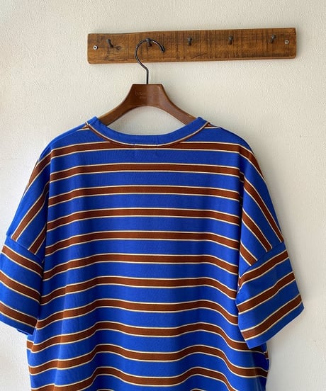 Tシャツ mao made マオメイド 天竺ボーダーワイドTシャツ ブルーベース 621212