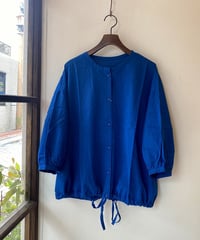 ブラウス bluewillow ブルーウィロー コットンリネンスソリボンハオリブラウス ブルー 01FUP11310