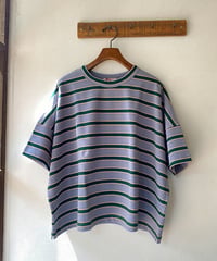 Tシャツ mao made マオメイド 天竺ボーダーワイドTシャツ グレーベース 621212