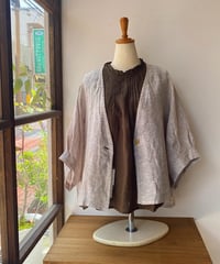 トップス bluewillow ブルーウィロー リネンシングル ガーゼハオリ ベージュ 01FUP17301