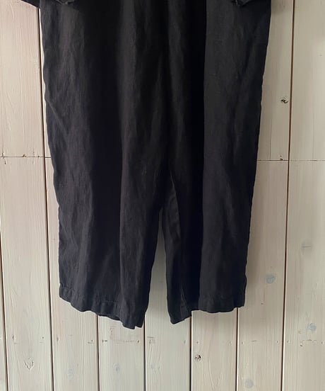パンツ tumugu ツムグ ソリトリネンペプラムパンツ ブラック TB25423