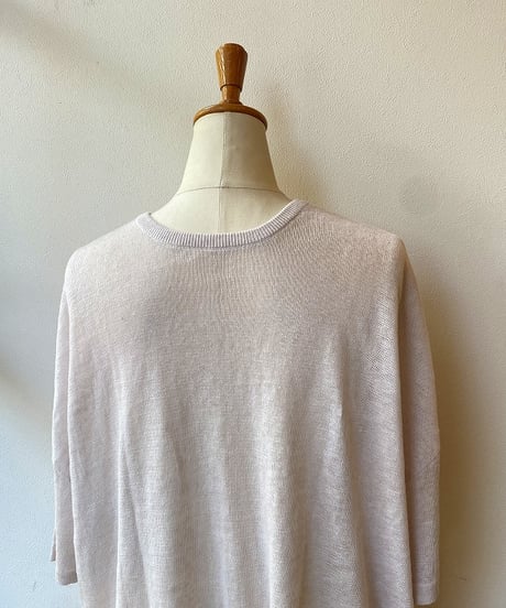 カーディガン mao made マオメイド UV加工リネンKNIT 2WAYハーフスリーブカーディガン オフグレー 621107