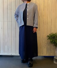 ジャケット parkes パークス コットンポリエステルサッカー ノーカラージャッケット ギンガム PJ2621004