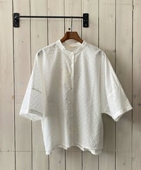 シャツ parkes パークス スタンドカラードルマンシャツ タンポポ×白ボタン PH2622504