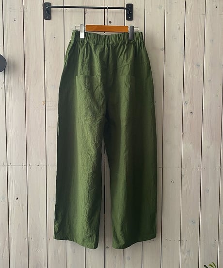 パンツ NARU ナル シーチングハンドワッシャーノッポパンツ オリーブ 643855BE