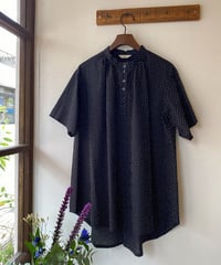 チュニック parkes パークス ローンミラクルウェーブドットプルオーバーチュニック ブラック×ベージュドット PH2622516