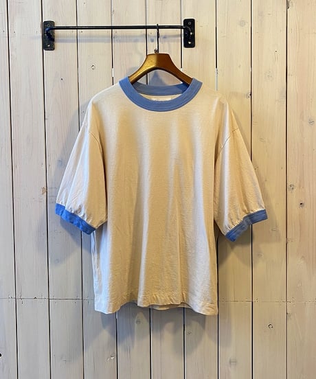 Tシャツ ESTROISLOSE エストゥロワルーズ 5分袖リンガーTシャツ サックス EC26209