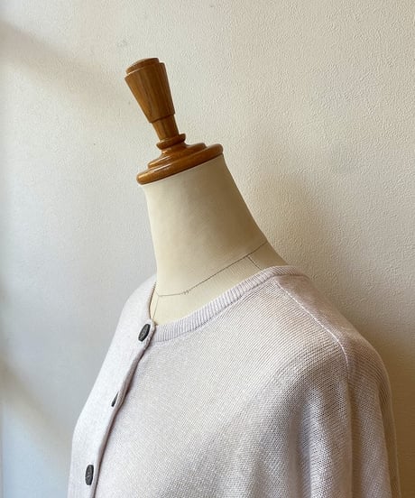 カーディガン mao made マオメイド UV加工リネンKNIT 2WAYハーフスリーブカーディガン オフグレー 621107