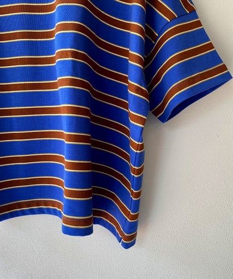 Tシャツ mao made マオメイド 天竺ボーダーワイドTシャツ ブルーベース 621212