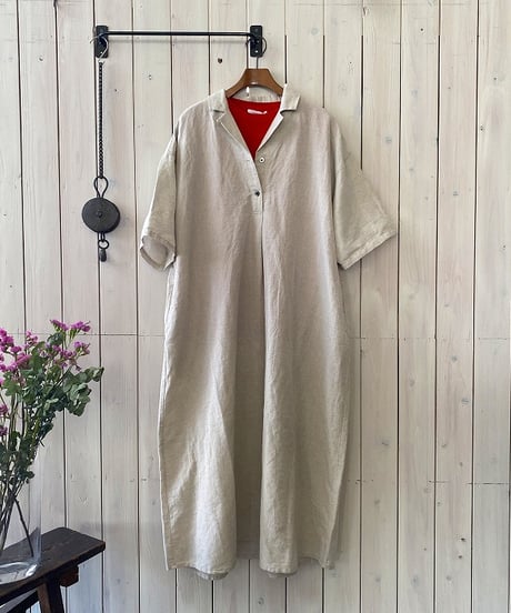 ワンピース HEAVENLY ヘブンリーシャンブレー オープンカラーワンピース ナチュラル 2625072