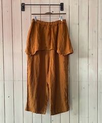 パンツ tumugu ツムグ ソリトリネンペプラムパンツ オーク TB25423