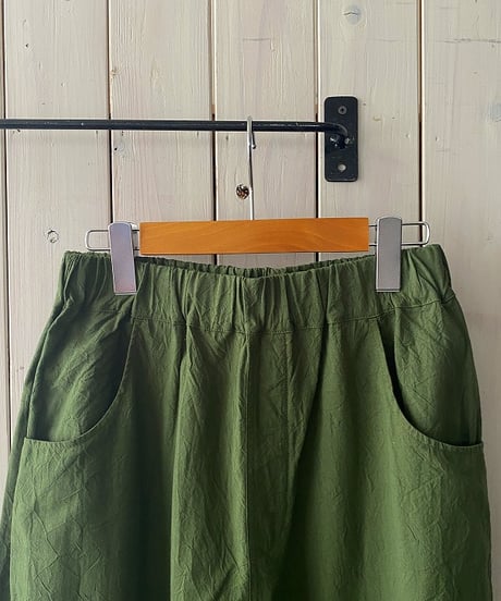 パンツ NARU ナル シーチングハンドワッシャーノッポパンツ オリーブ 643855BE