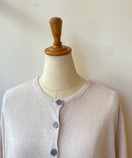 カーディガン mao made マオメイド UV加工リネンKNIT 2WAYハーフスリーブカーディガン オフグレー 621107