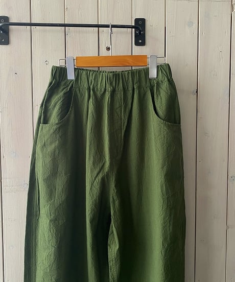 パンツ NARU ナル シーチングハンドワッシャーノッポパンツ オリーブ 643855BE