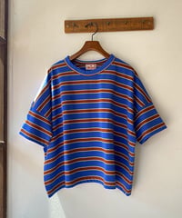 Tシャツ mao made マオメイド 天竺ボーダーワイドTシャツ ブルーベース 621212