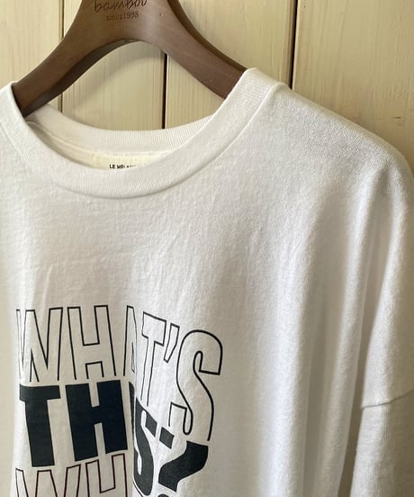 プルオーバー LeMelange  ルメランジュ 6.0ozウルトラコットン8分袖プリントTシャツ ホワイト 8611007