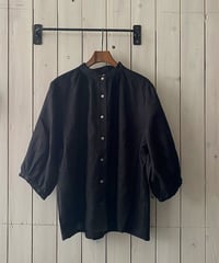ブラウス YARRA ヤラ シャツギャザーブラウス ブラック YR-1633-314