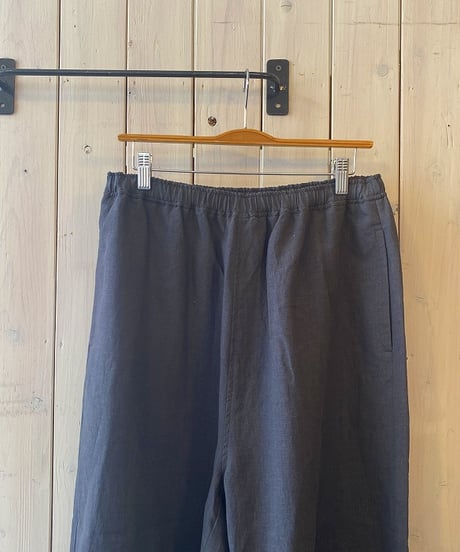 パンツ maison de soil メゾンドソイル フレンチリネンリネンイージーパンツ チャコール GNMDS2062FL