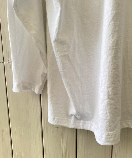 プルオーバー LeMelange  ルメランジュ 6.0ozウルトラコットン8分袖プリントTシャツ ホワイト 8611007
