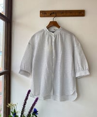 シャツ J.sloane ジェイスローアン ローンミラクルウェーブドット5分袖シャツ オフ×黒ドット SH2622520